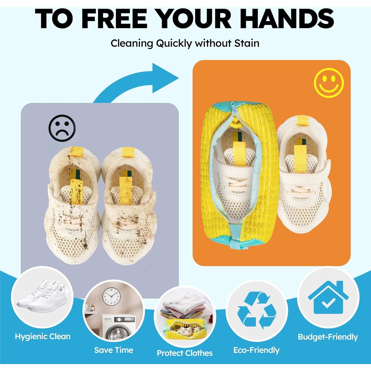 Bolsa de Lavado de Zapatos PACIFOO Amarilla 39x19x19cm