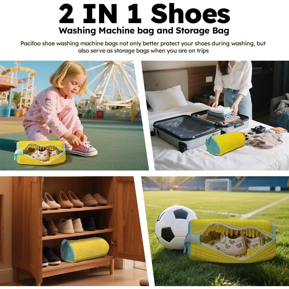 Bolsa de Lavado de Zapatos PACIFOO Amarilla 39x19x19cm
