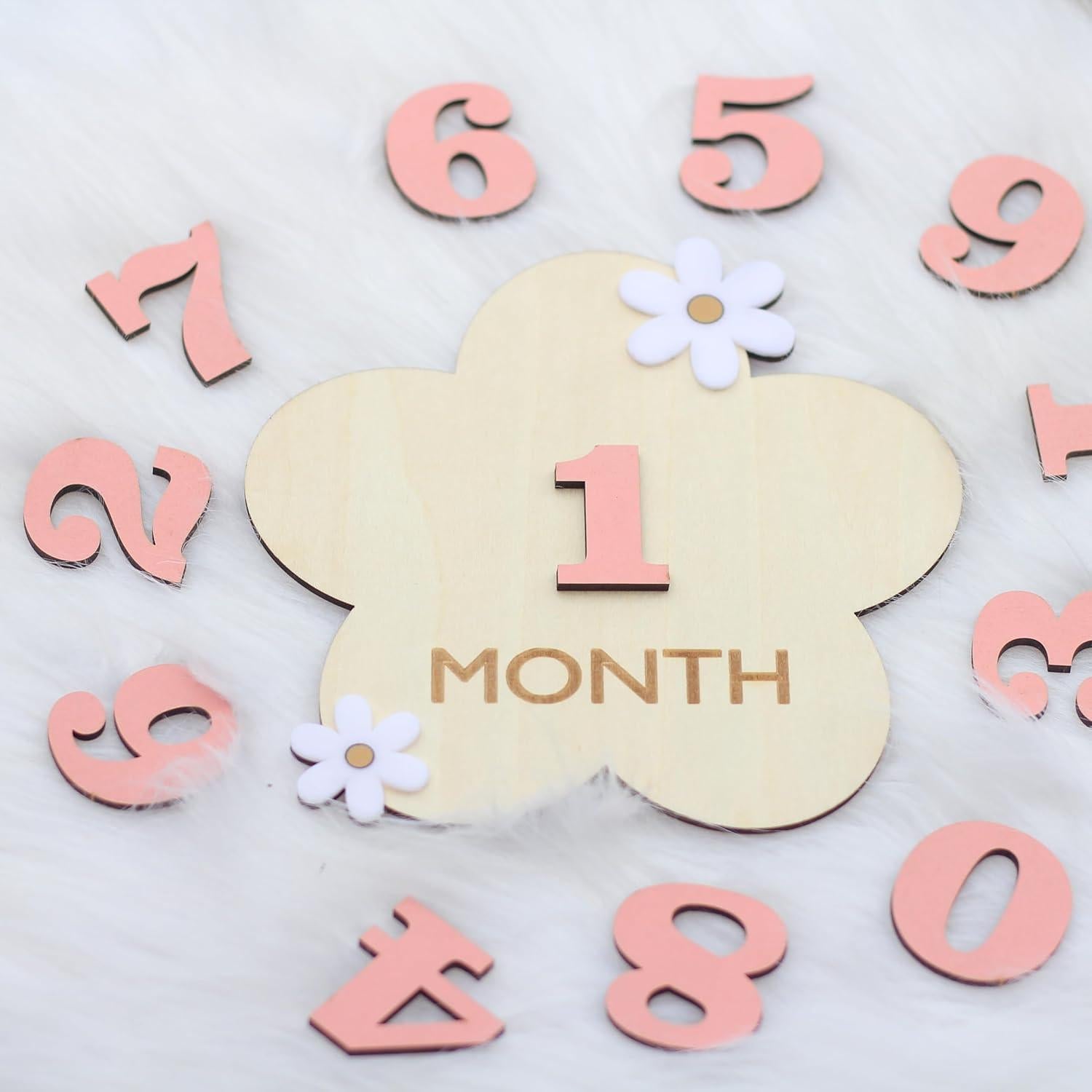 Set de 12 Carteles de Hito de Madera para Bebés OENIZI