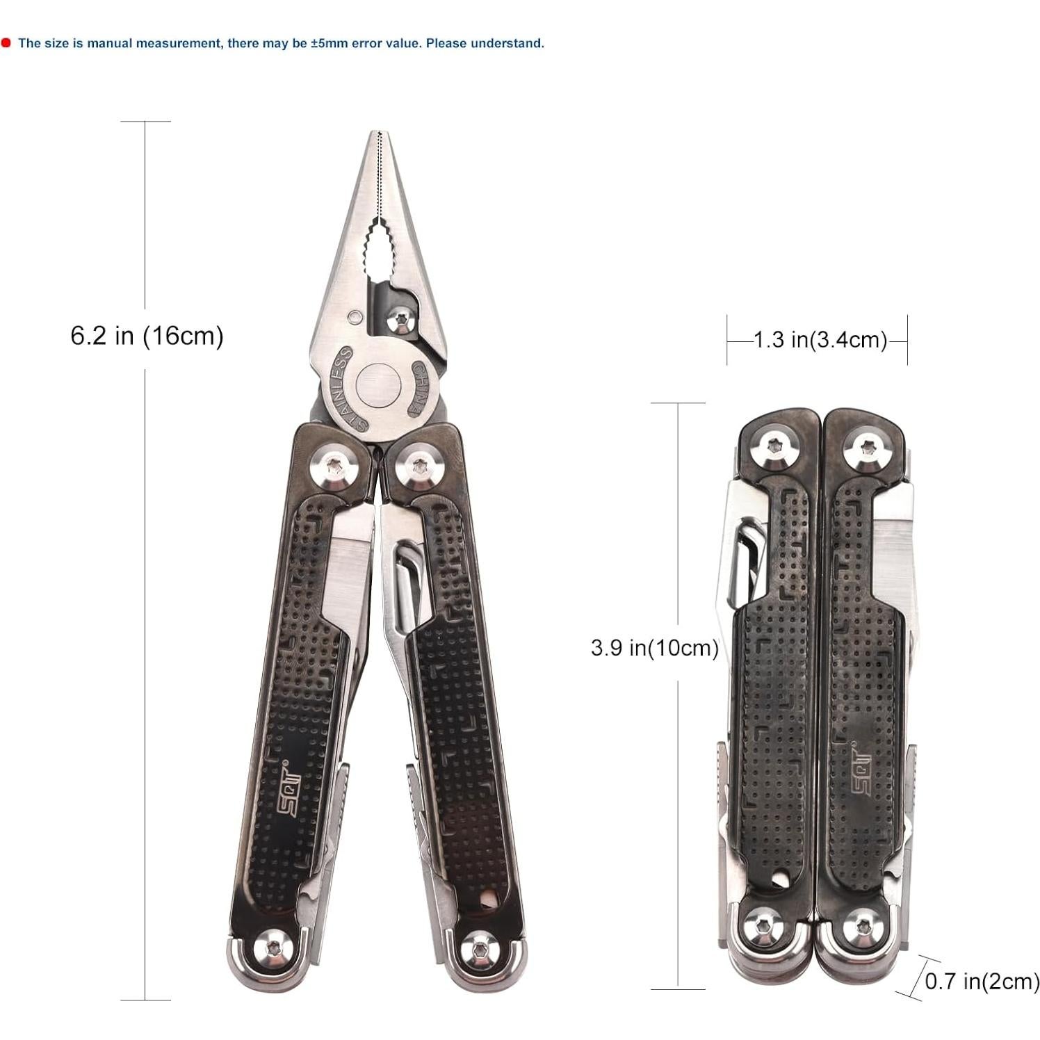 Multiherramienta SQT2048 20 en 1 Plegable Negro