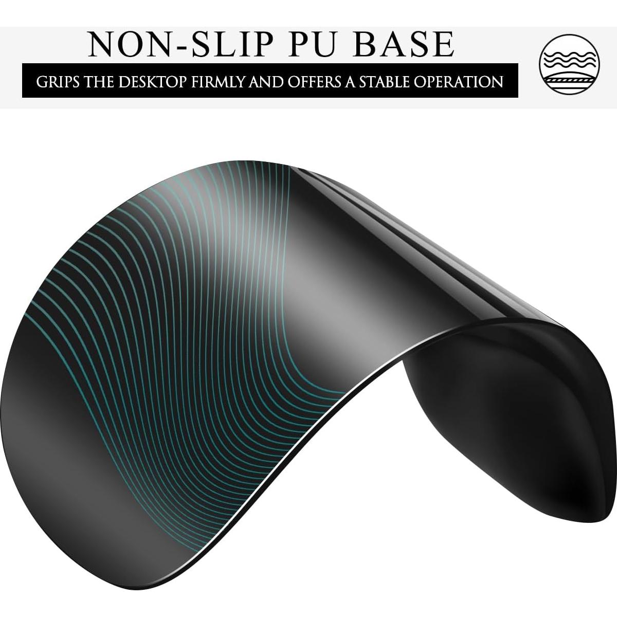 Alfombrilla de Ratón JIKIOU 2 Pack Ergonómica con Gel Negra