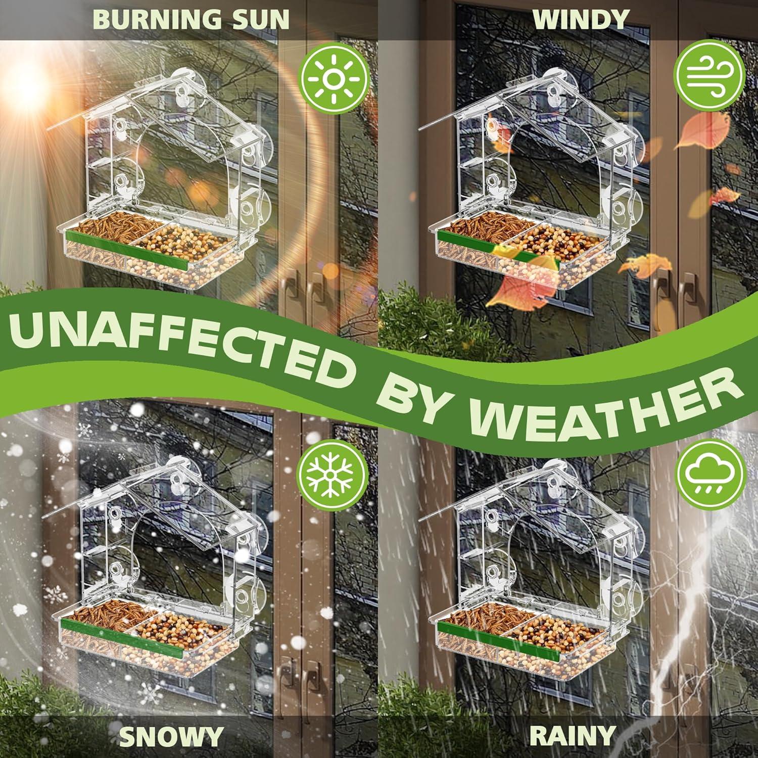 Comedero para Aves GelinRedcap con 5 Ventosas Fuertes 25.4x12.7cm