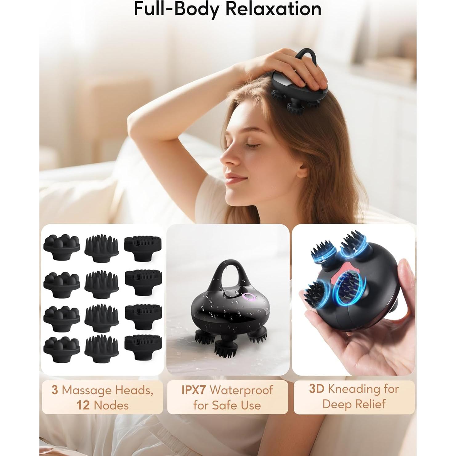 Masajeador eléctrico Arboleaf para cuero cabelludo 6 en 1