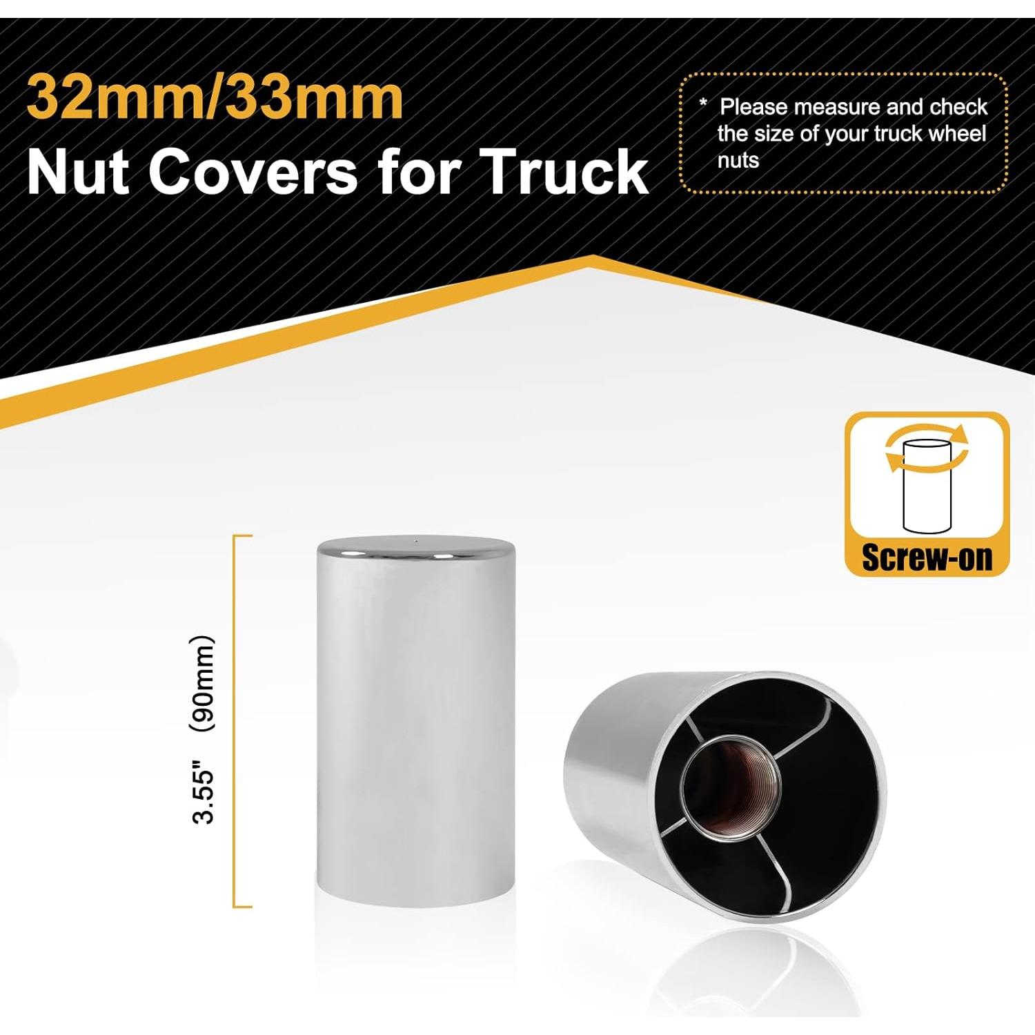 20 Piezas Cubiertas de Tuercas de Llantas HQALTY 32mm/33mm