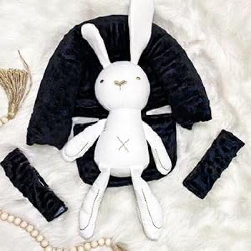 Soporte para cabeza y cubiertas de cinturón para bebé - Negro