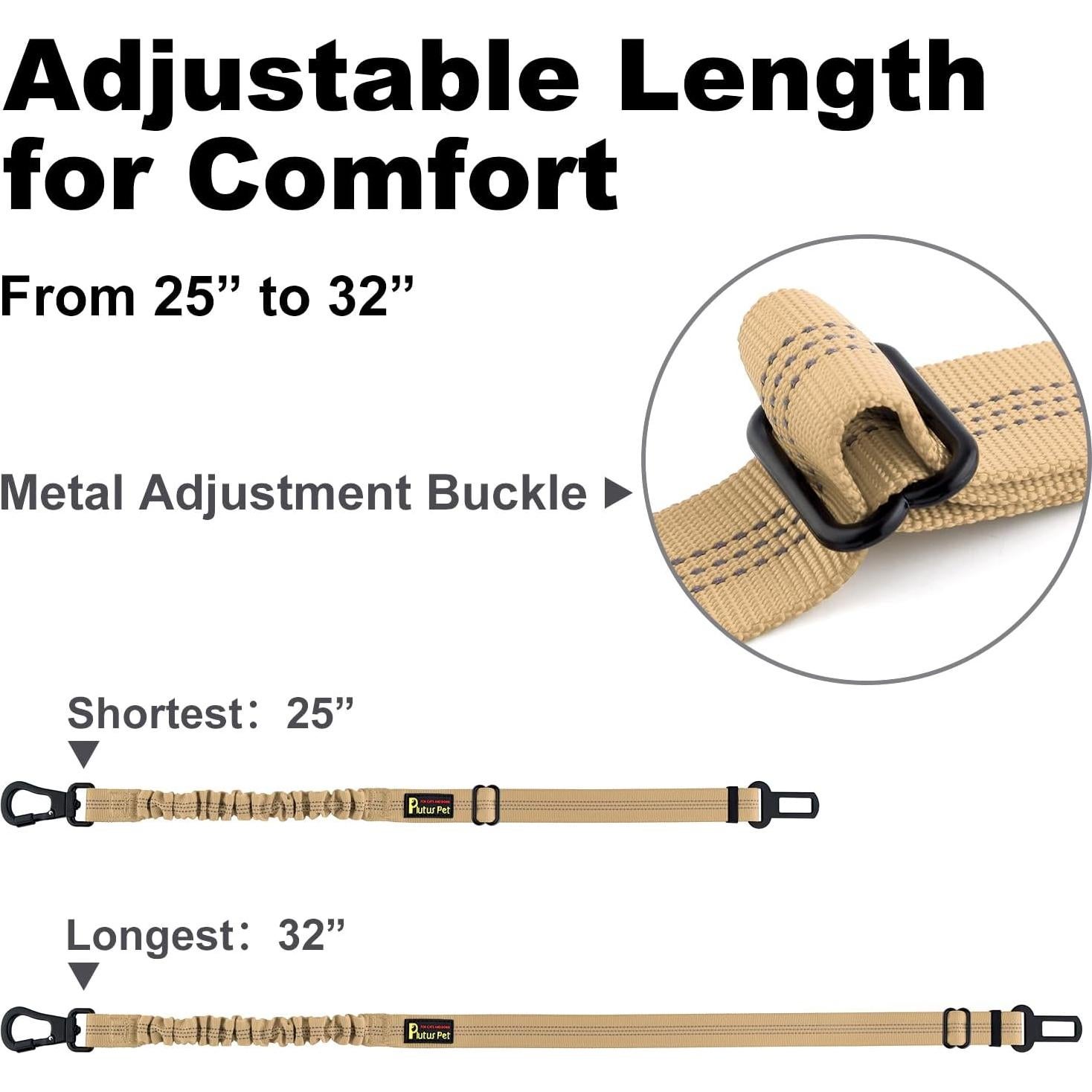 Cinturón de Seguridad para Perros Plutus Pet Ajustable Beige