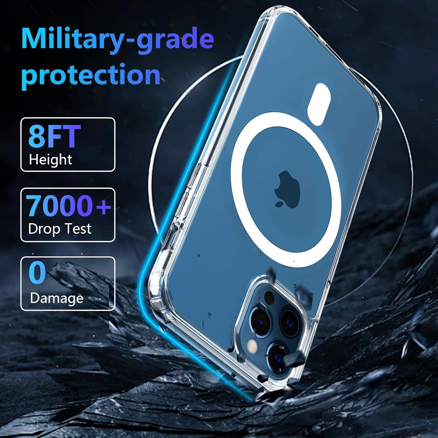 Funda Magnética S. Tedazo para iPhone 7 Plus/8 Plus - Transparente, Grado Militar, Anti-Amarilleo