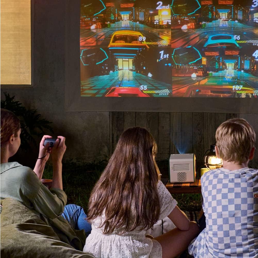 GS50 1080p Wireless Outdoor Projector | Smart Android TV | WiFi & Bluetooth | 2.1 Channel Speakers with Extra Bass | HDR10 | Autofocus & Keystone | Portable Movie Projector for Camping & Home