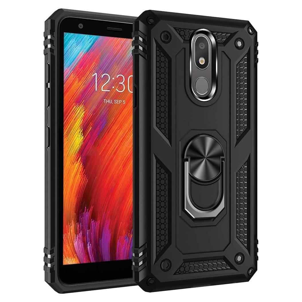 Funda de impacto para LG Aristo 4 Plus - Negro, Soporte Magnético