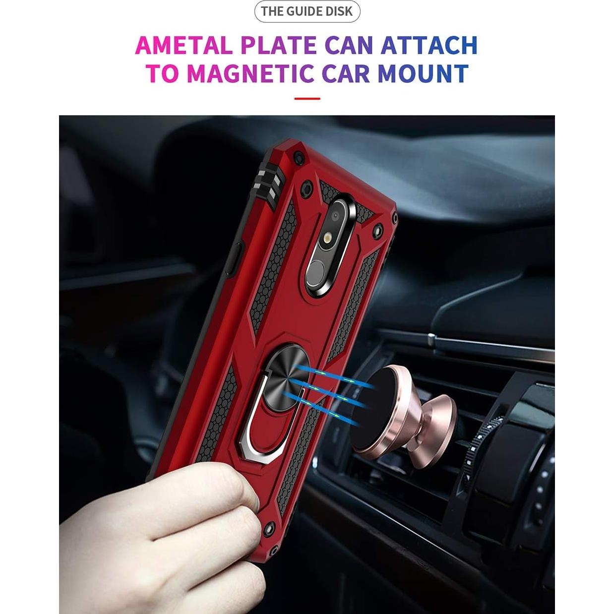 Funda de impacto para LG Aristo 4 Plus - Negro, Soporte Magnético