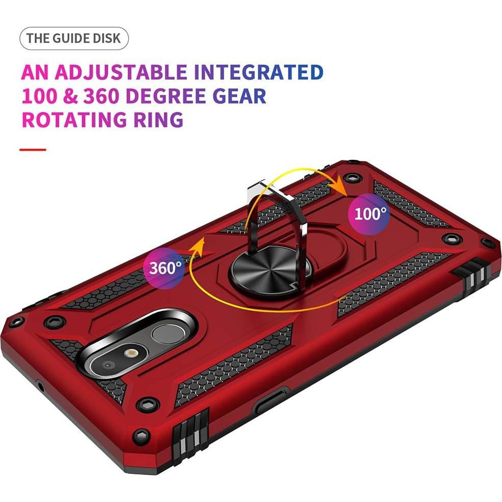 Funda de impacto para LG Aristo 4 Plus - Negro, Soporte Magnético