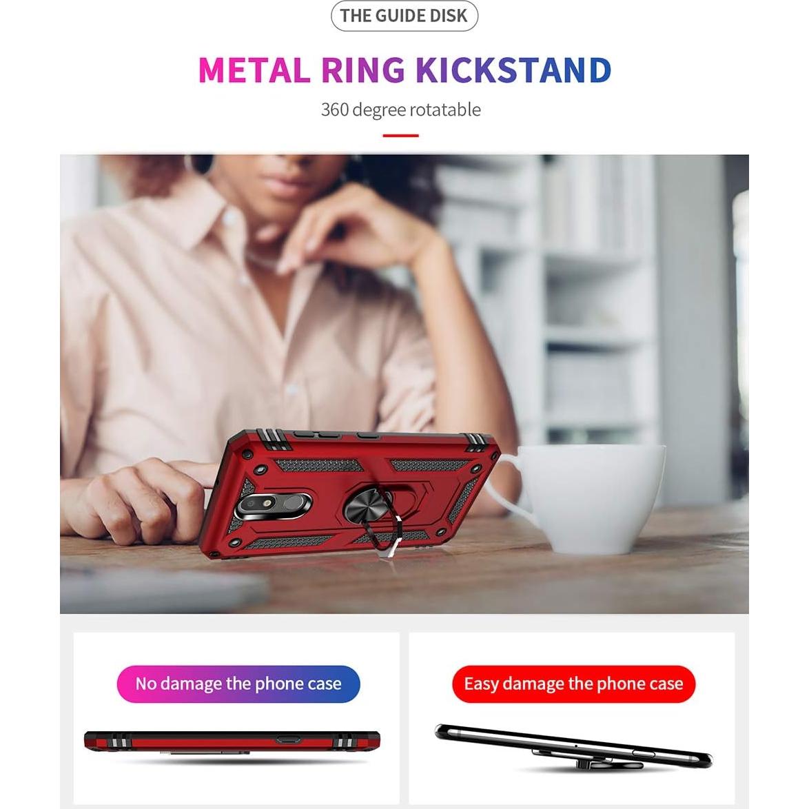 Funda de impacto para LG Aristo 4 Plus - Negro, Soporte Magnético