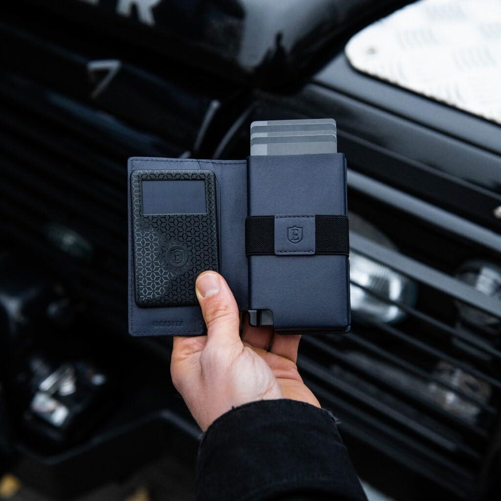 Cartera Pop Up Ekster para Hombres - Bloqueo RFID, Cuero Marino