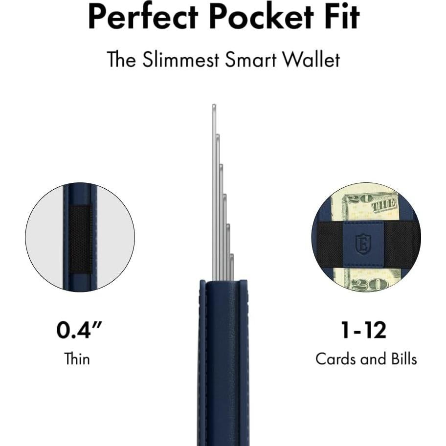 Cartera Pop Up Ekster para Hombres - Bloqueo RFID, Cuero Marino