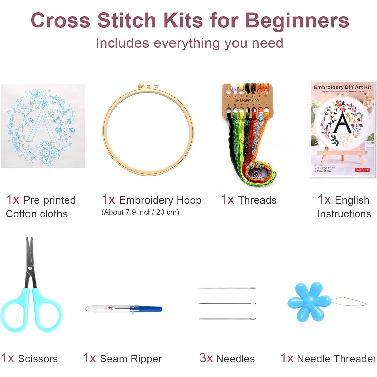 Kit de Bordado para Principiantes Haootadiy con Patrón de Gato