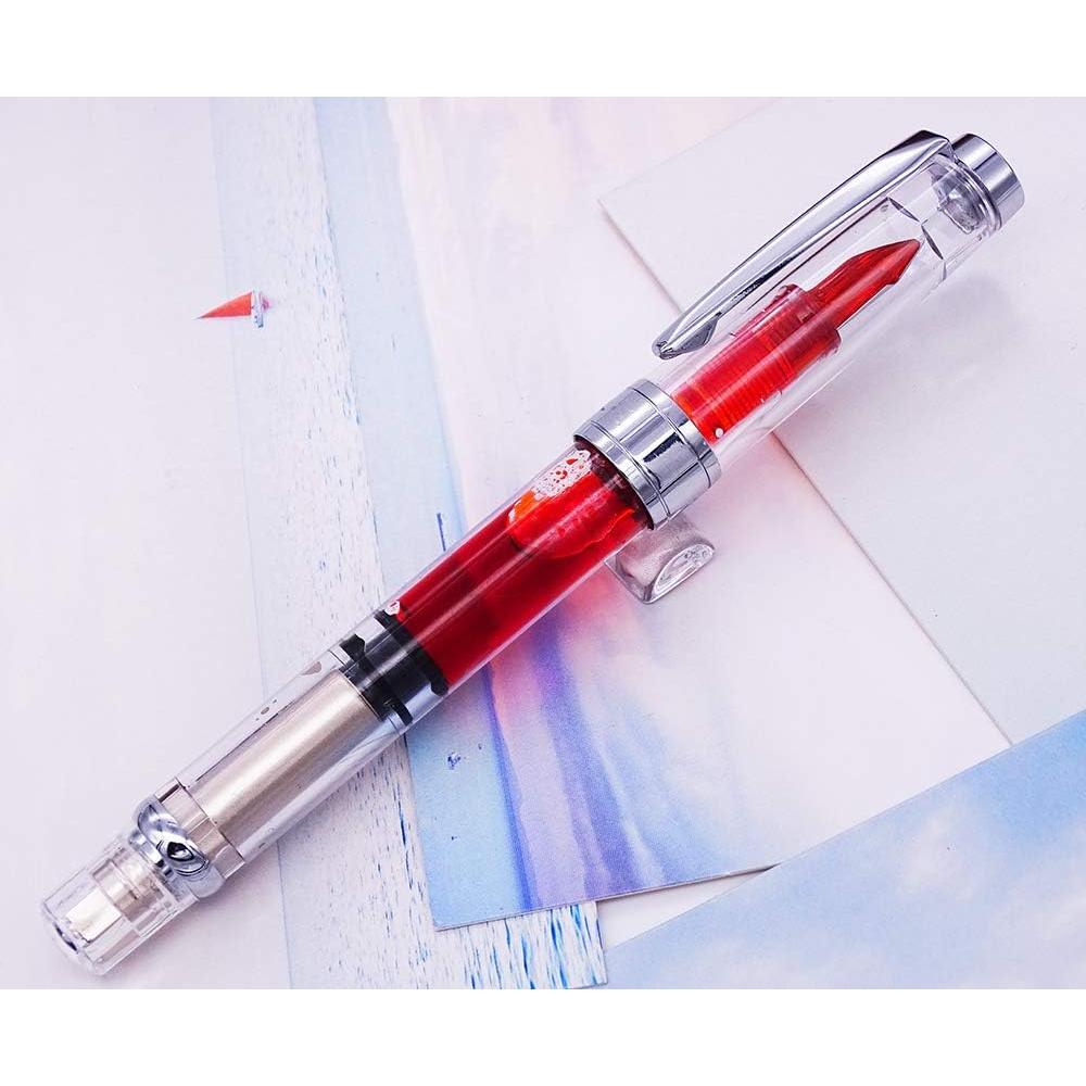 Pluma Fuente Lanxivi 3008 Punta Fina Acabado Plateado 4 Unidades