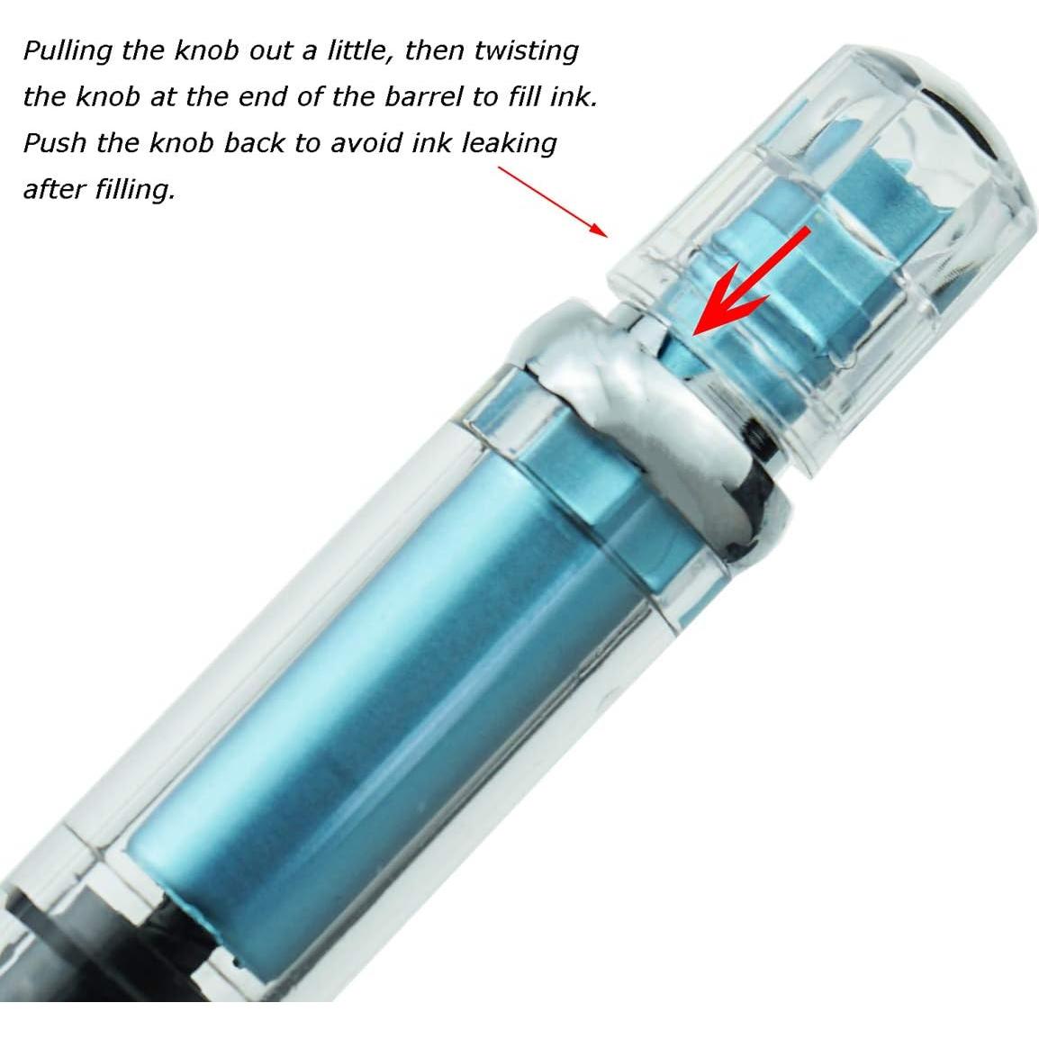 Pluma Fuente Lanxivi 3008 Punta Fina Acabado Plateado 4 Unidades