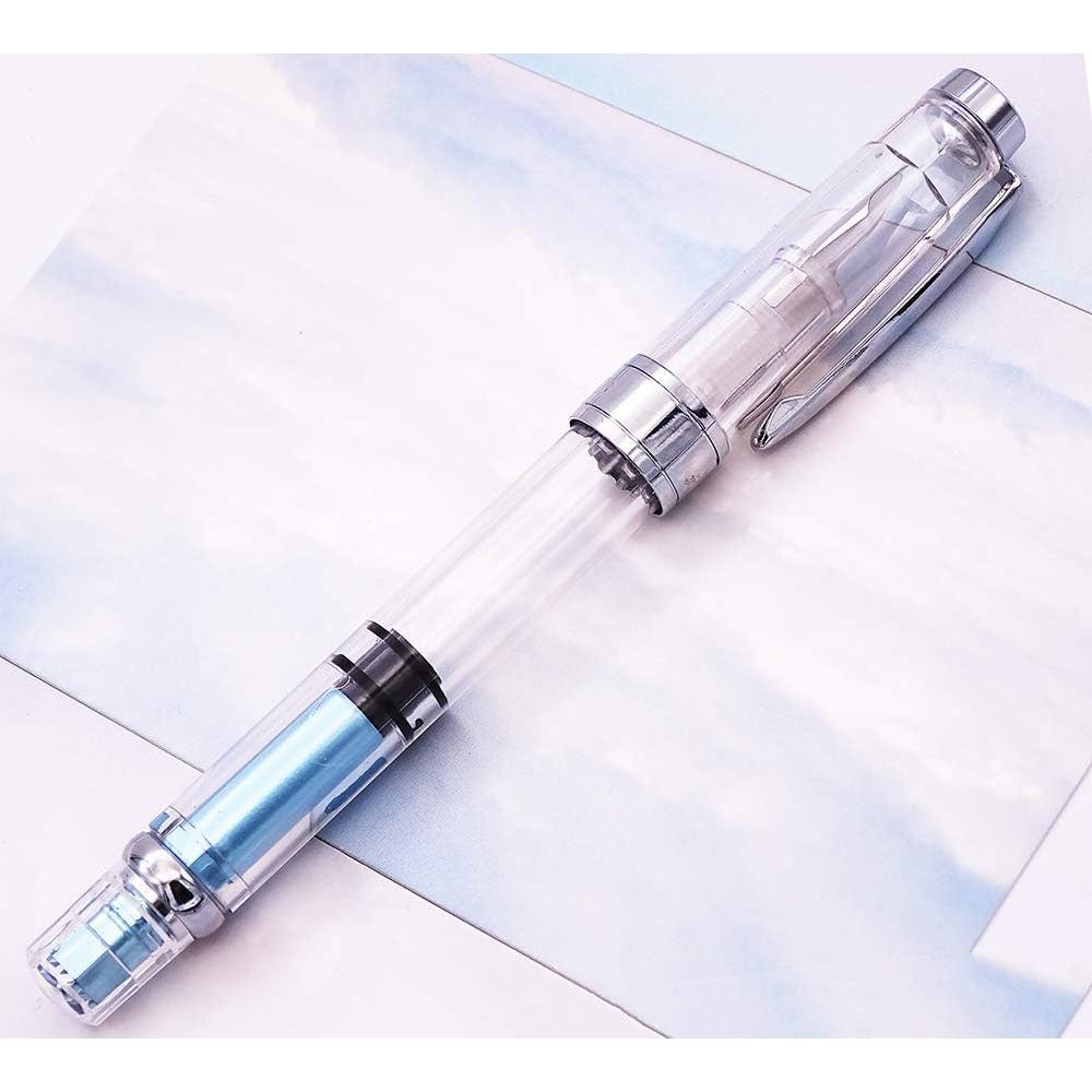 Pluma Fuente Lanxivi 3008 Punta Fina Acabado Plateado 4 Unidades