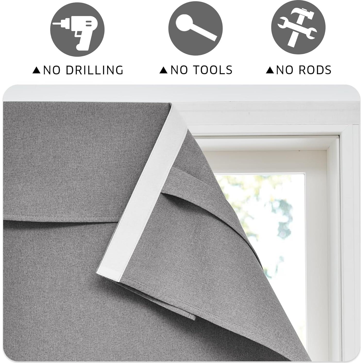 Cortina de Oscurecimiento Total RYB HOME 20.32x91.44 cm Gris