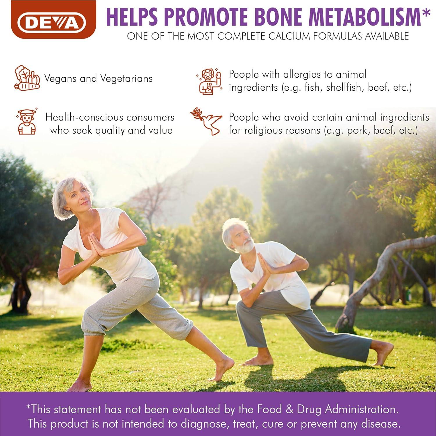 Suplemento Vegano Calcio y Magnesio DEVA 90 Tabletas x 2