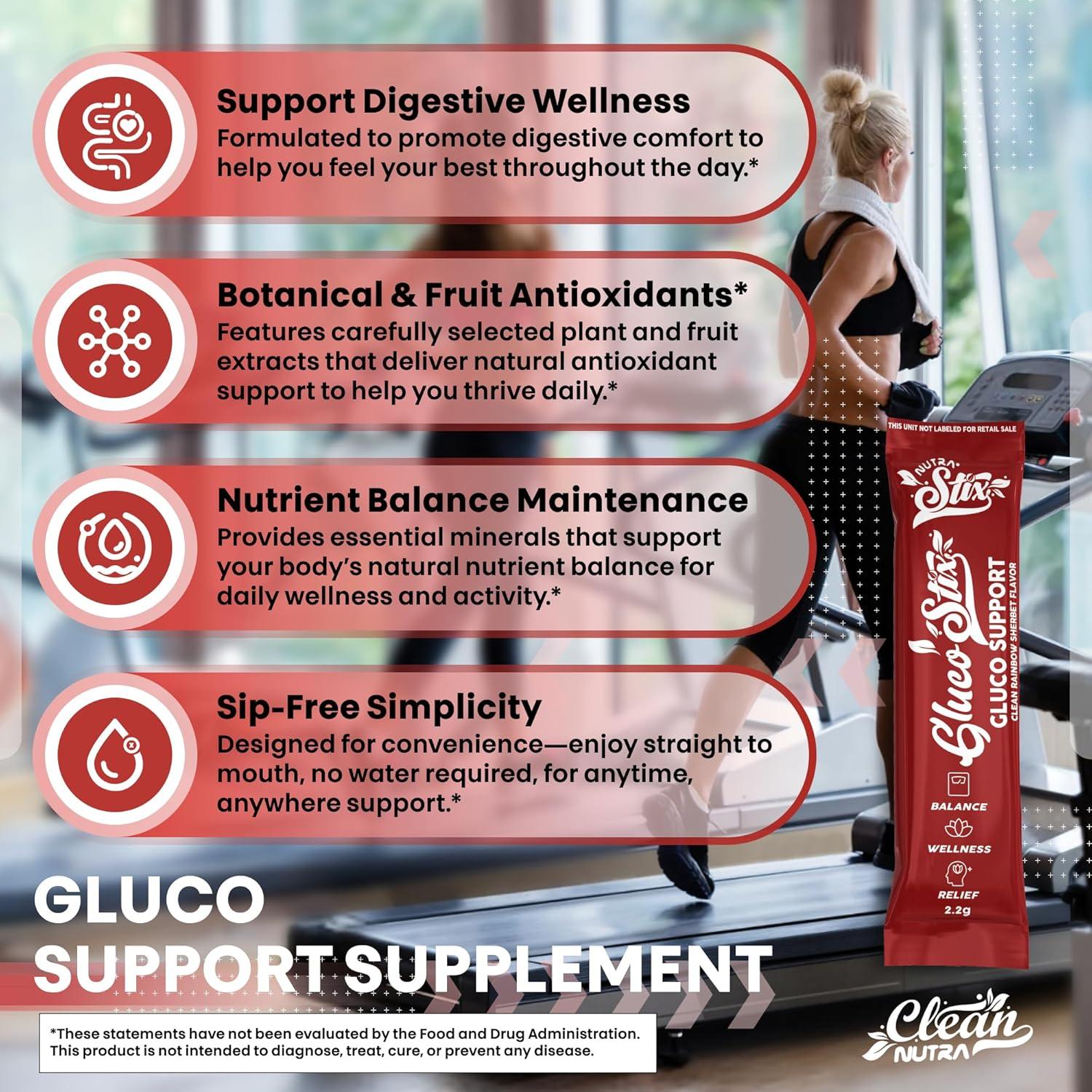 Gluco Stix Clean Nutraceuticals - Suplemento Digestivo 20 Palitos