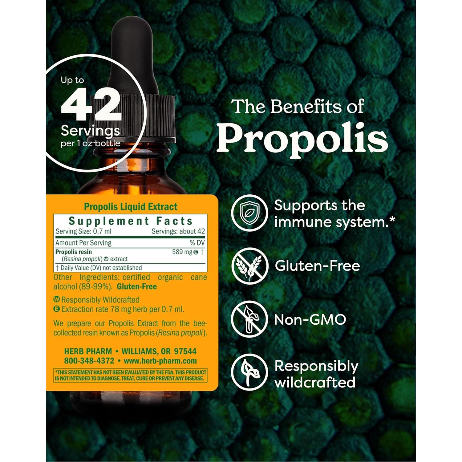 Extracto de Propóleos Herb Pharm 29.57 ml - Soporte Inmunológico
