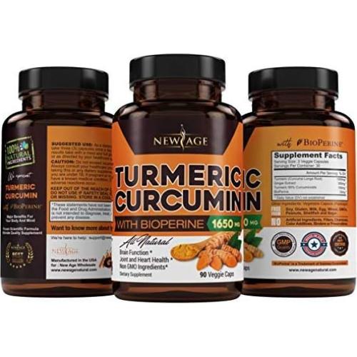 Cápsulas de Cúrcuma Curcumina New Age 90 Unidades - Alta Potencia