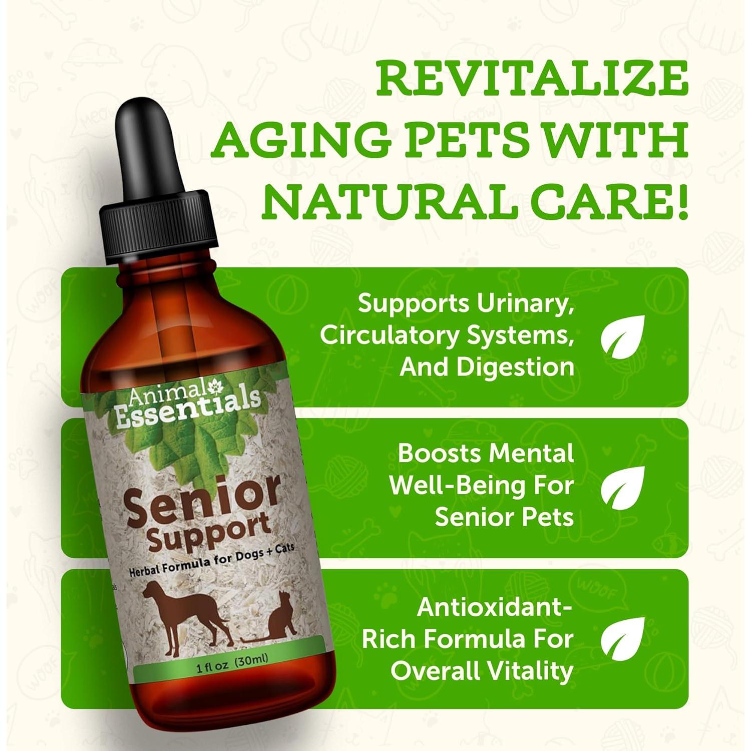 Suplemento Herbal Animal Essentials 30 ml para Perros y Gatos Mayores