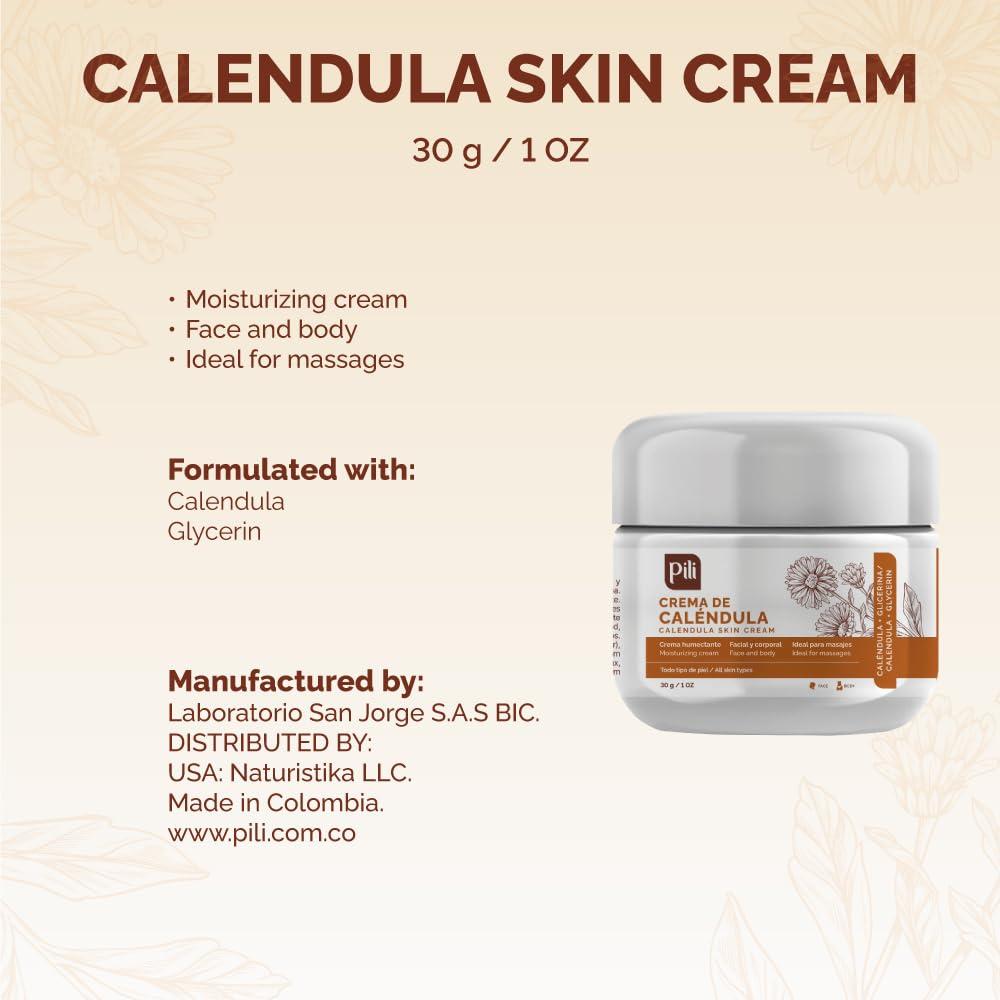 Crema Hidratante Natural de Calendula Pili 28.35 g - Piel Seca