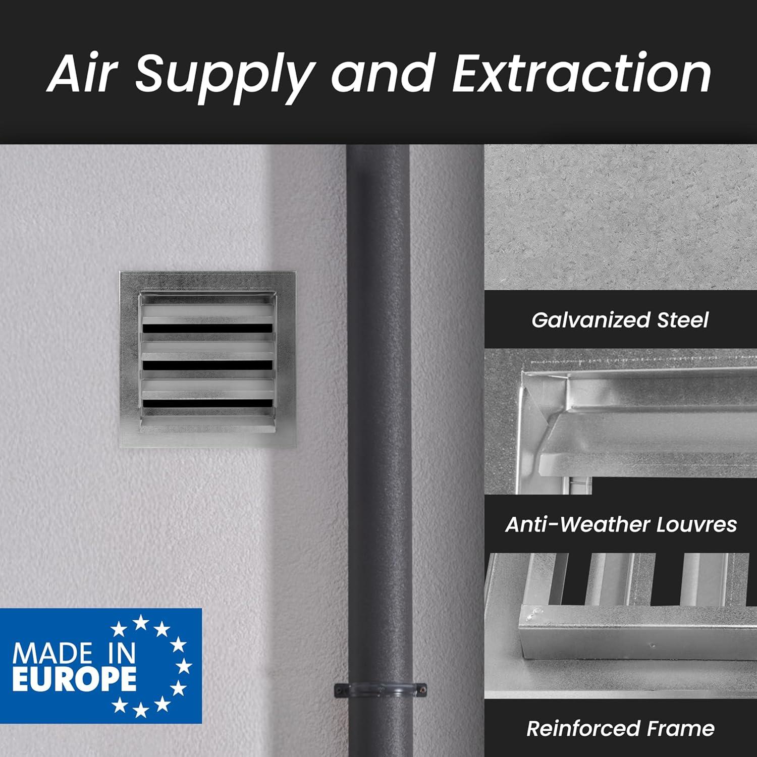 Rejilla de Ventilación Repa Market 20.32 cm Acero Galvanizado