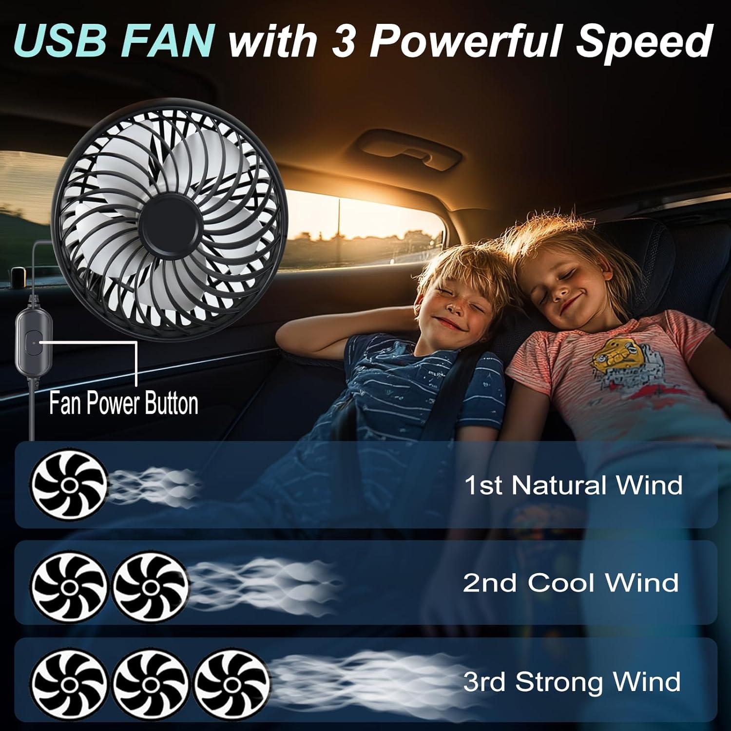 Ventilador de Asiento Trasero Dicross F6501 USB Ajustable