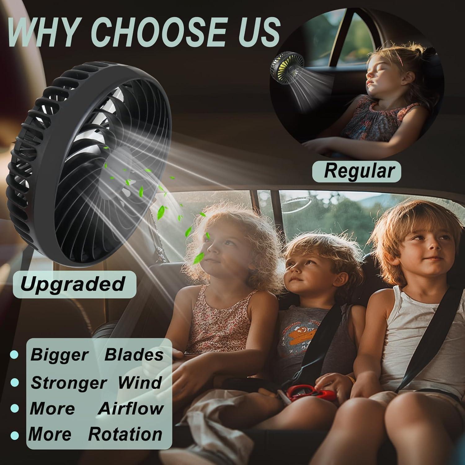 Ventilador de Asiento Trasero Dicross F6501 USB Ajustable