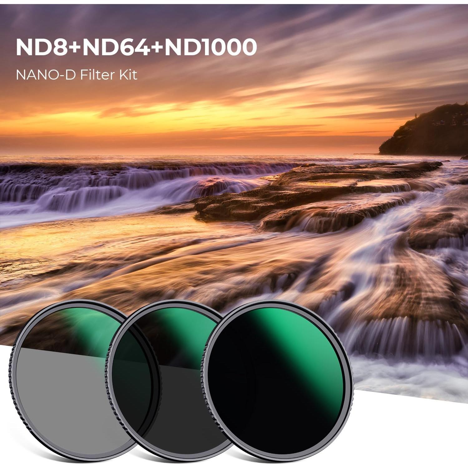 Filtros de Lente ND8 ND64 ND1000 K&F Concept 49mm Vidrio Óptico