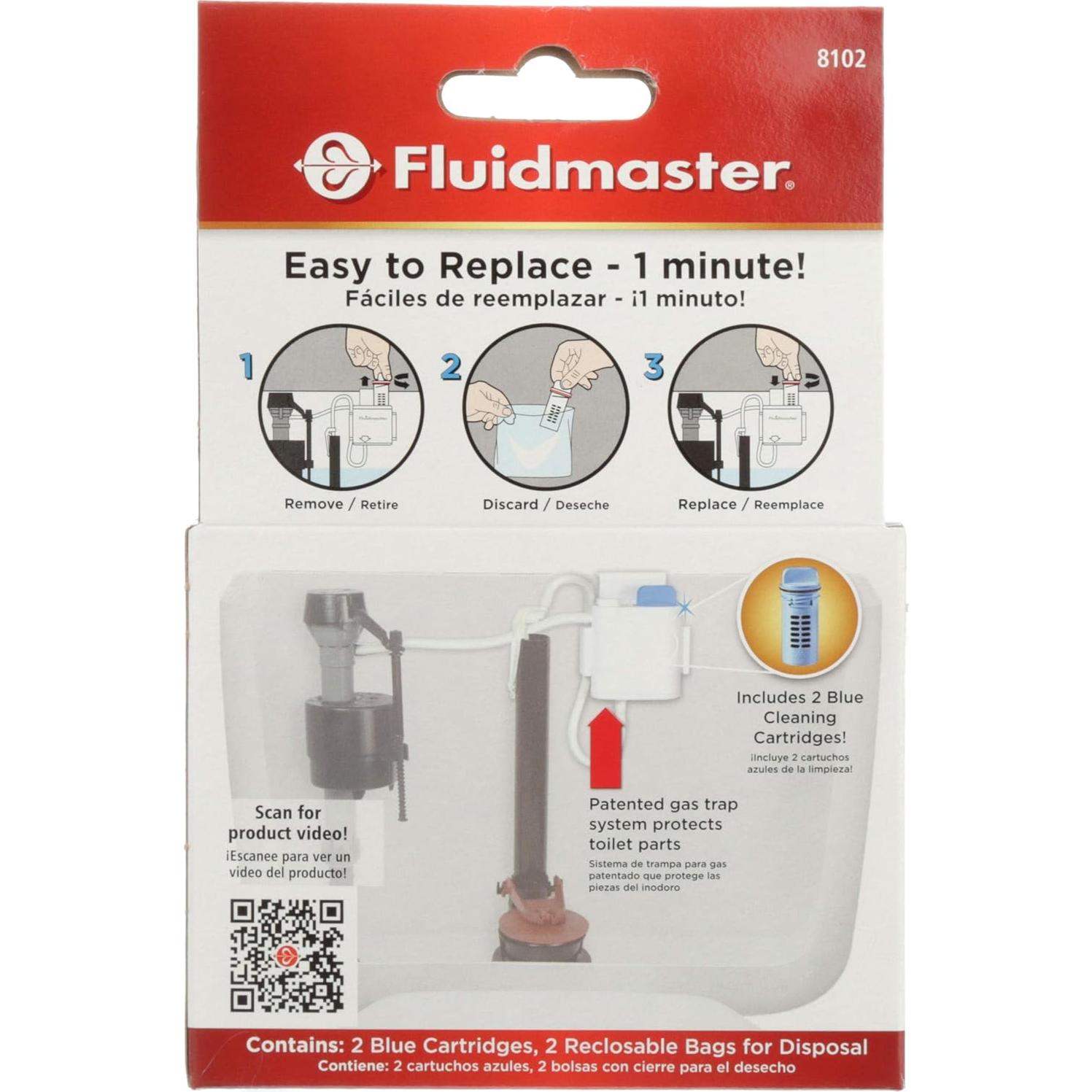 Recargas de Limpieza Automática para Inodoro Fluidmaster 8102P8 Azul 2-Pack
