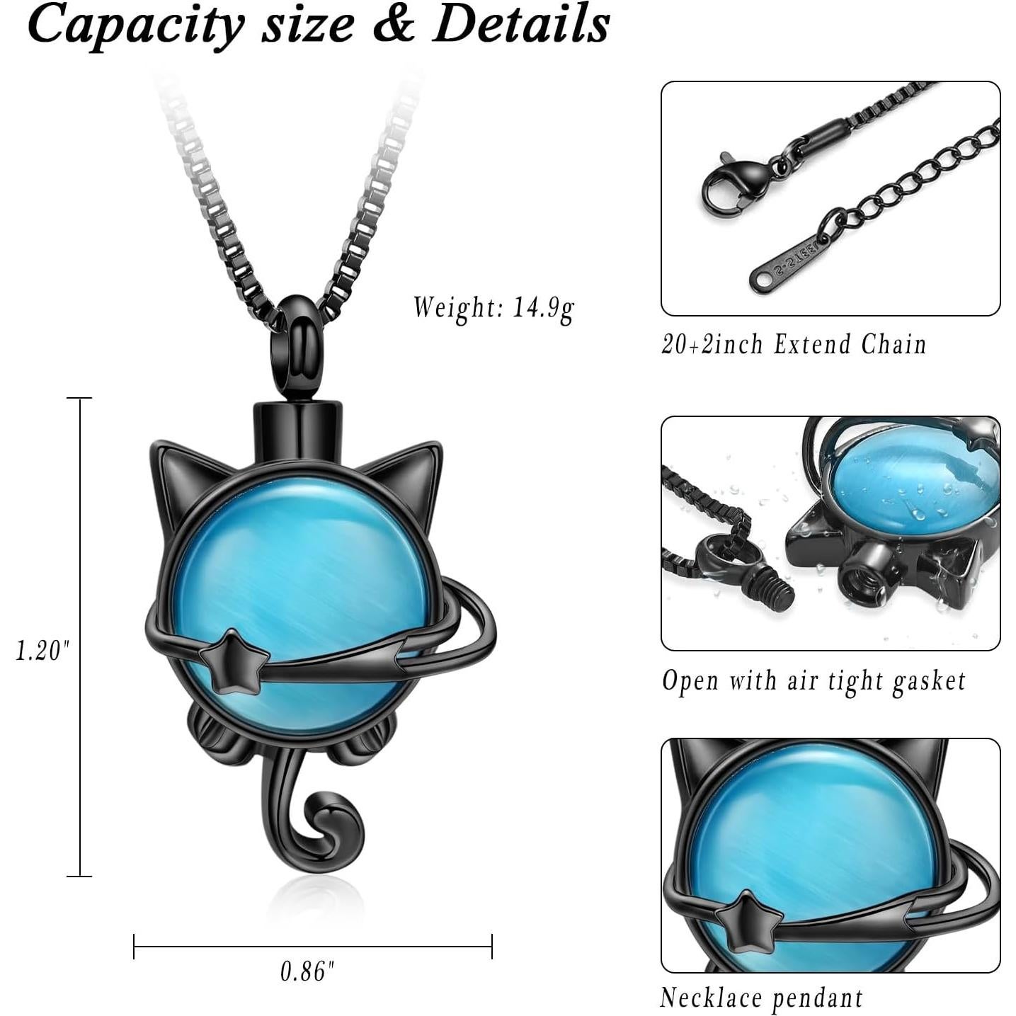 Collar de cremación XSMZB de piedra lunar para cenizas