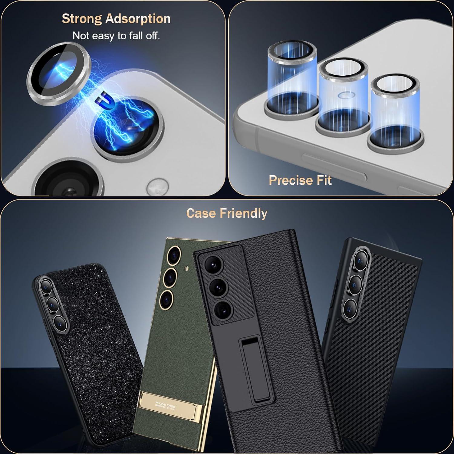 Protector de Lente de Cámara BERSEM para Samsung Galaxy S24/S23 - Vidrio Templado 9H