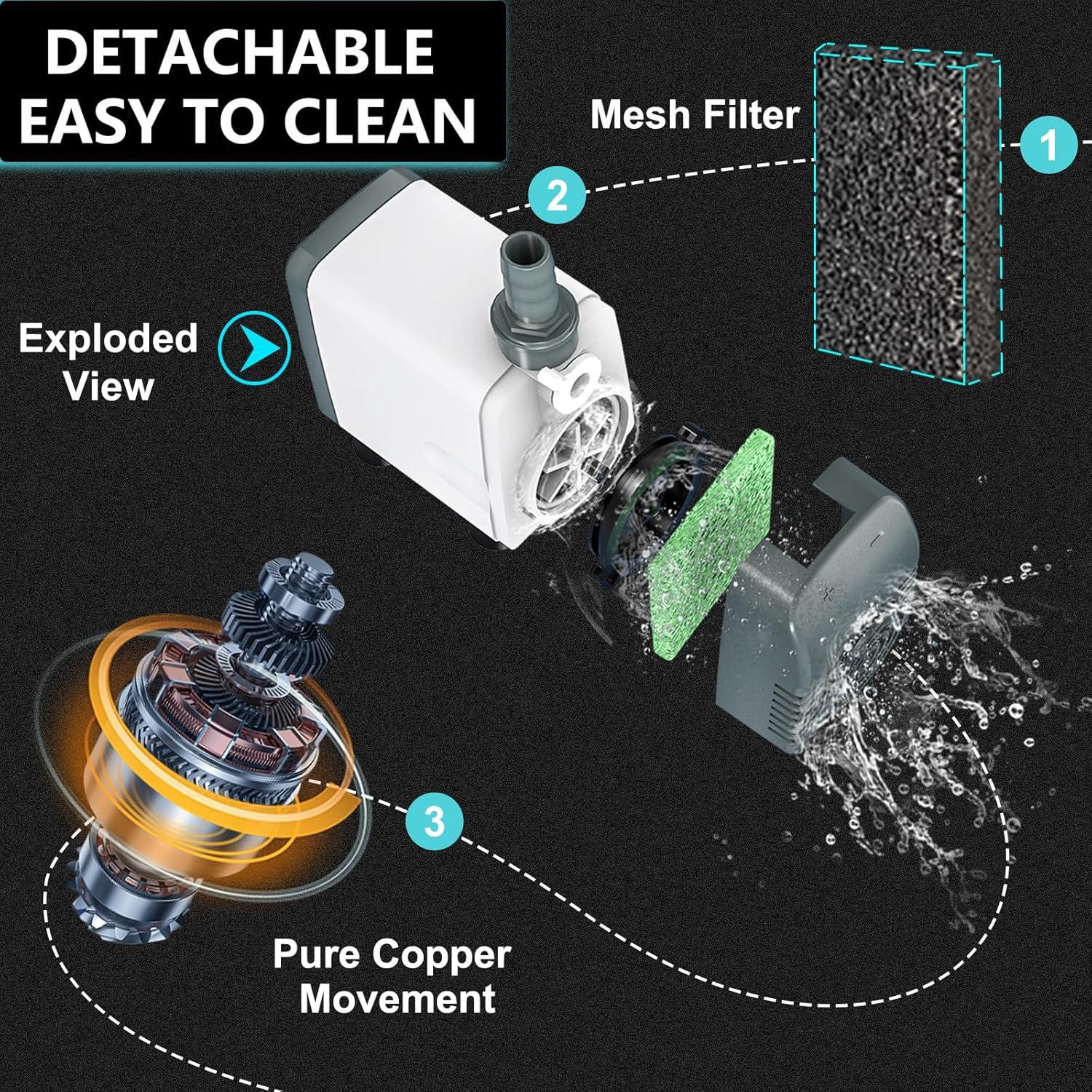 Bomba de Agua Sumergible Zoronk 550GPH Silenciosa 0.54kg