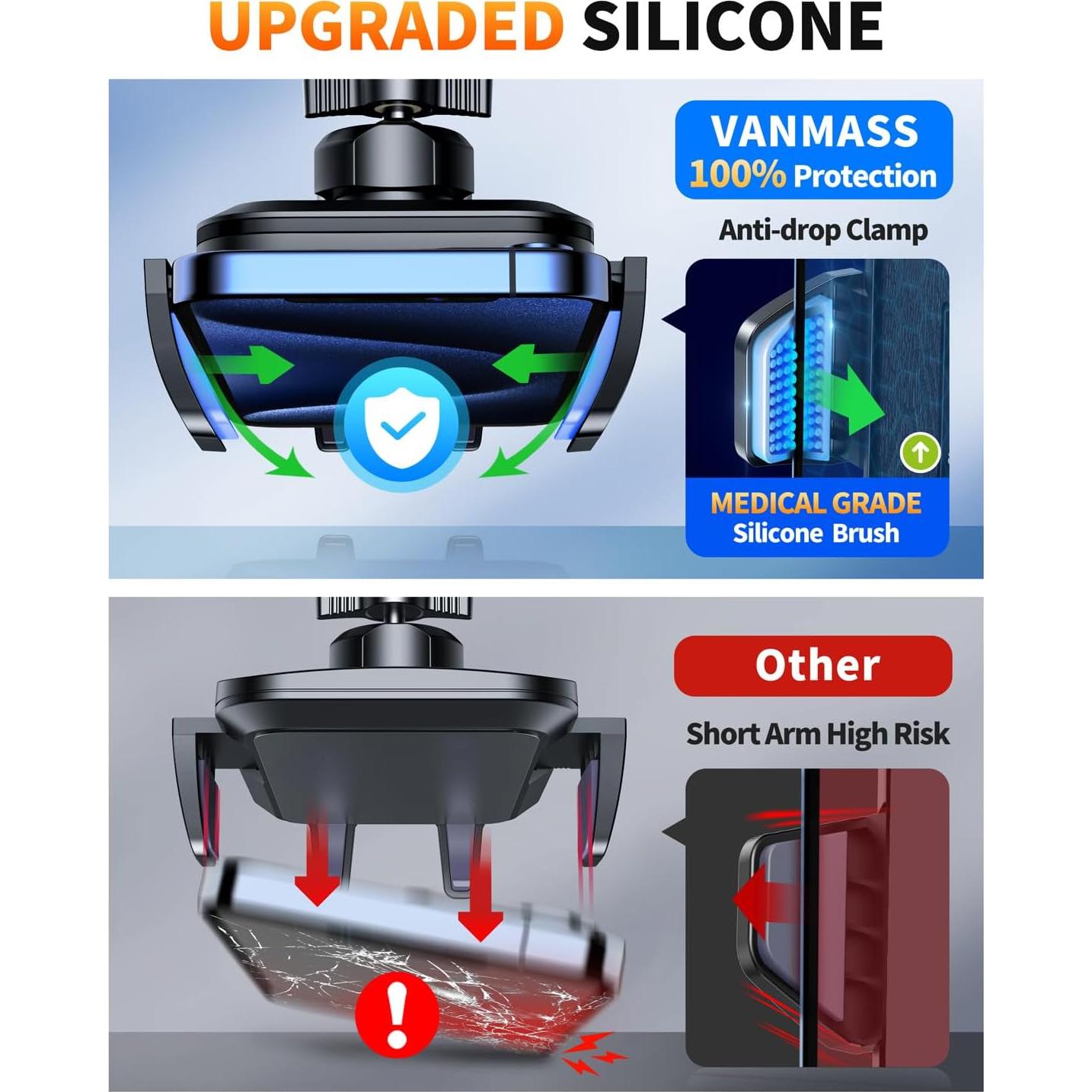 Soporte para Teléfono de Coche VANMASS 2025 - Ventosa Fuerte