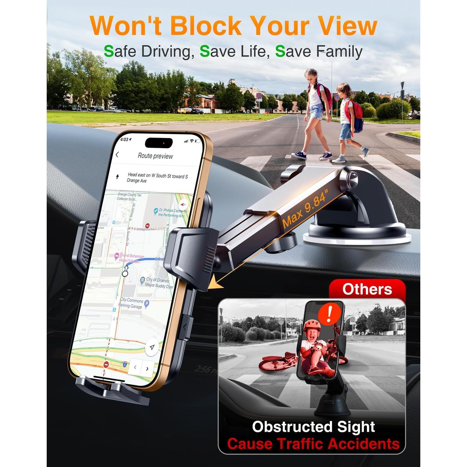 Soporte para Teléfono de Coche VANMASS 2025 - Ventosa Fuerte