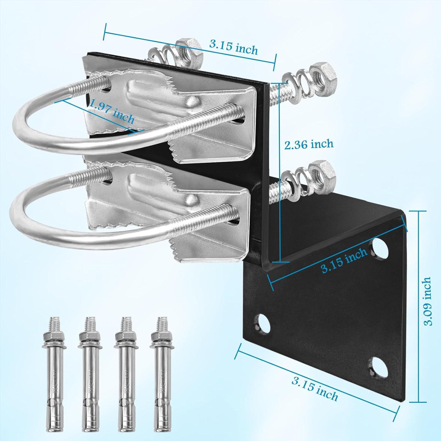 Kit de Montaje de Antena XRDS-RF con Soporte de Poste Negro