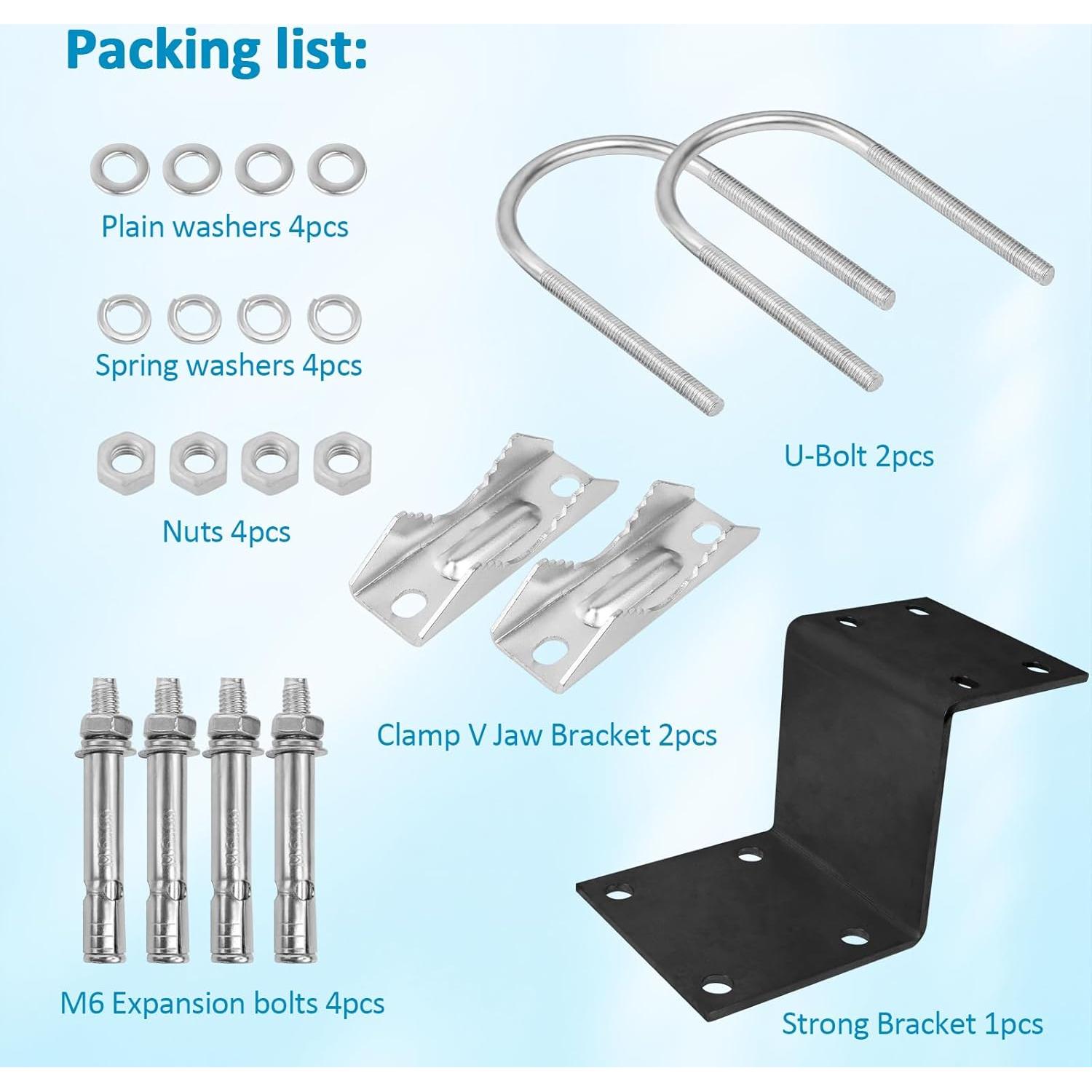 Kit de Montaje de Antena XRDS-RF con Soporte de Poste Negro