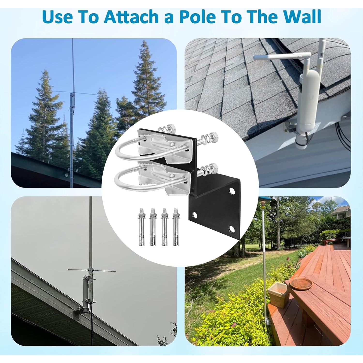 Kit de Montaje de Antena XRDS-RF con Soporte de Poste Negro