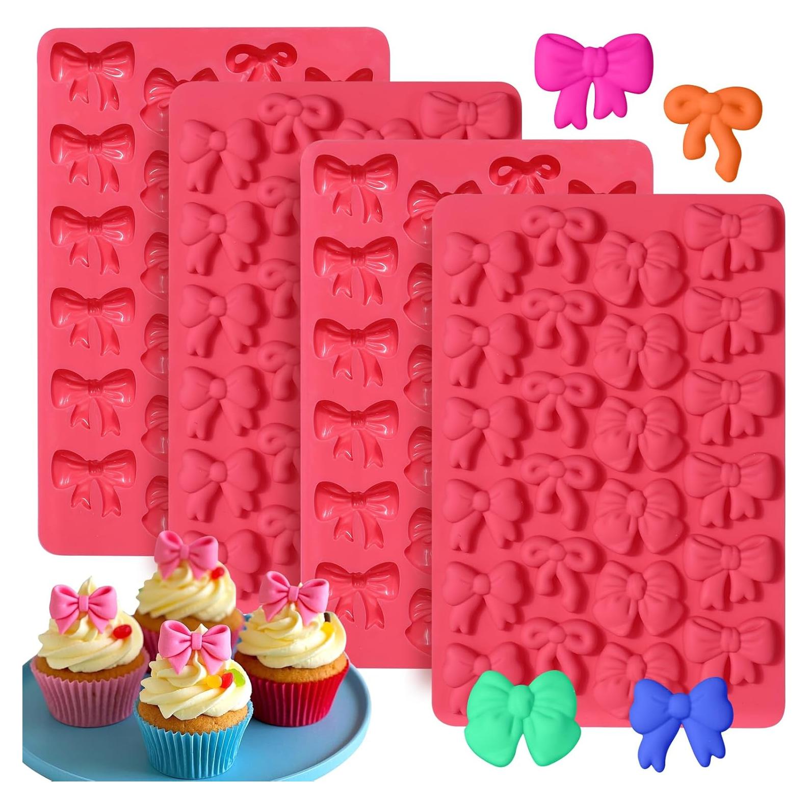 Moldes de Silicona para Chocolate Lazo Solldgt - 4 Piezas 96 Cavidades