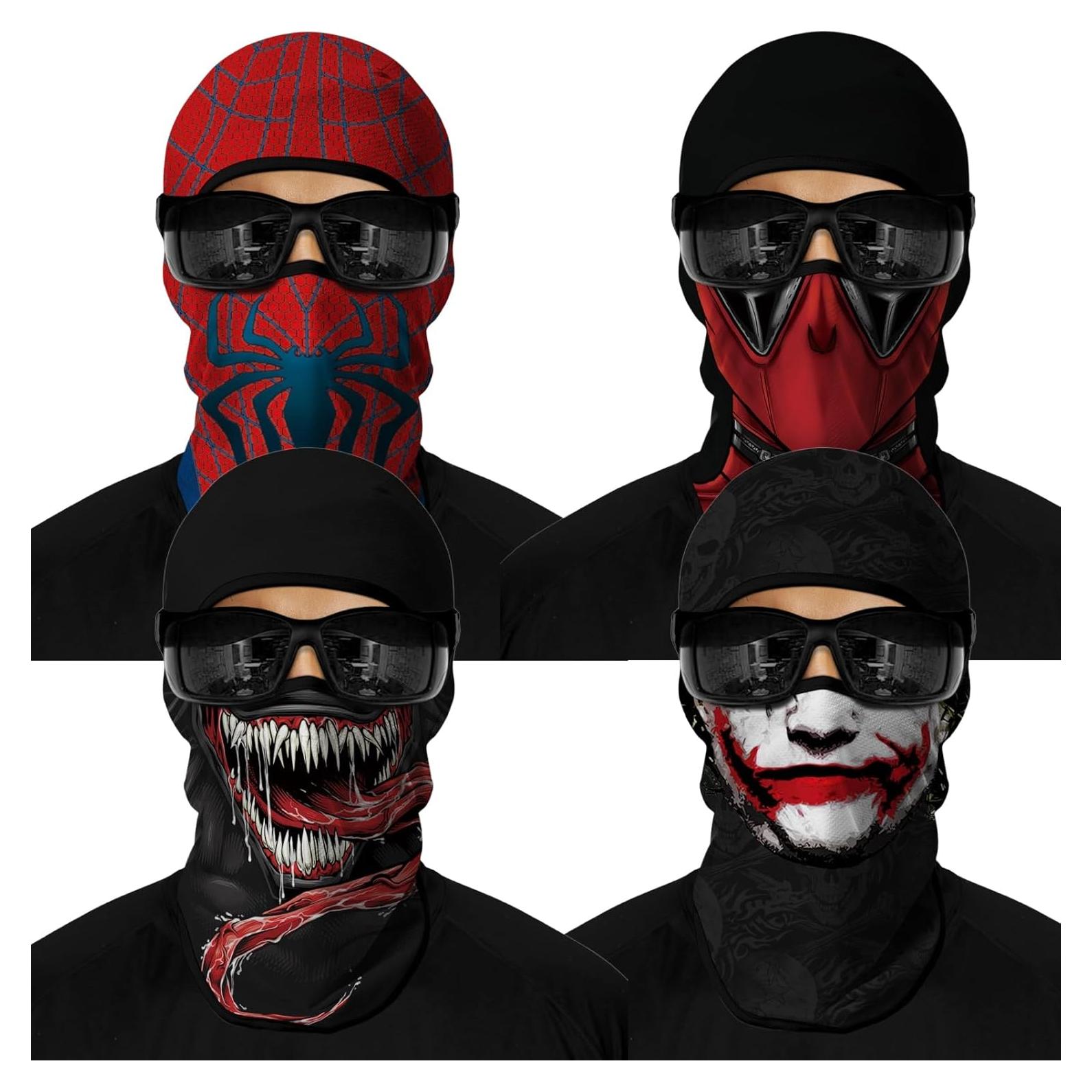 4PCS Máscara Balaclava Unisex de Poliéster para Deportes