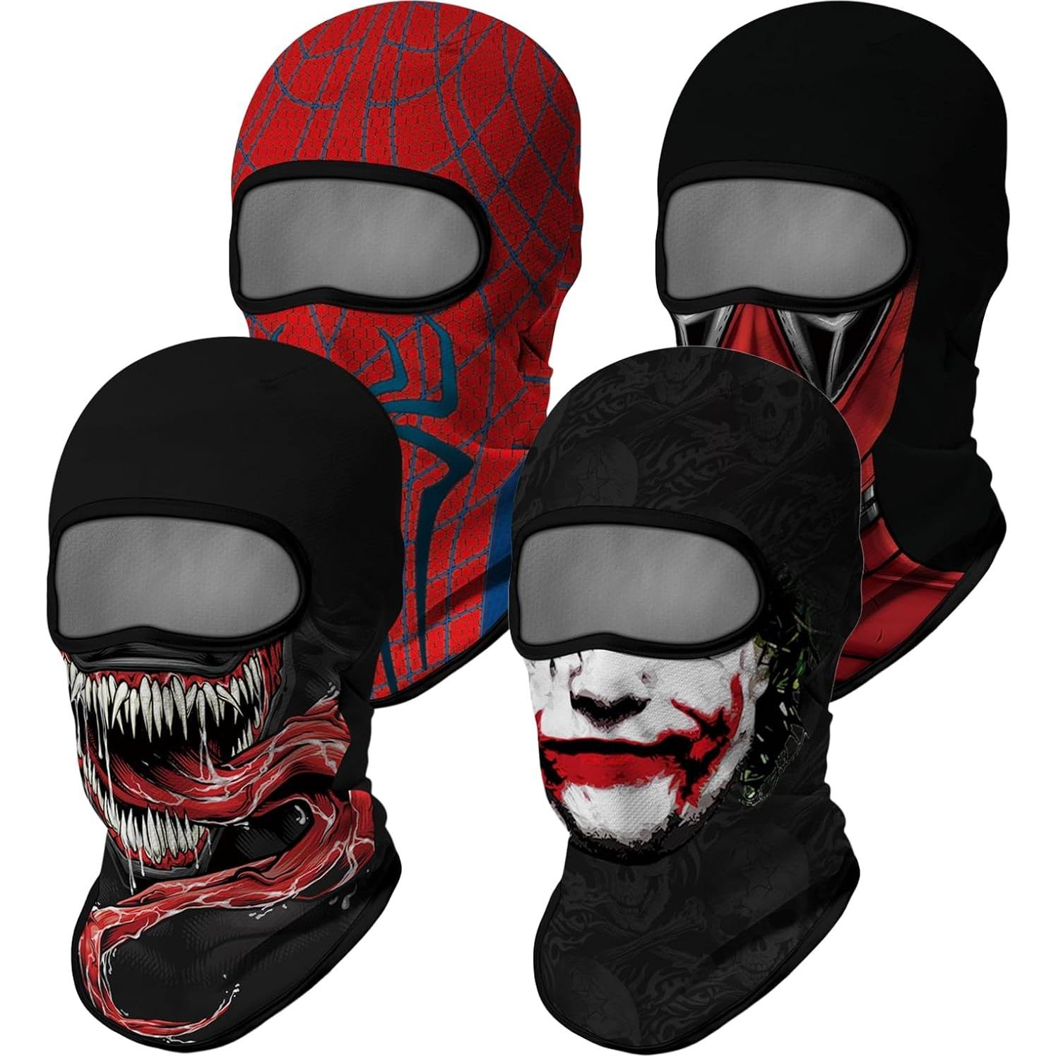 4PCS Máscara Balaclava Unisex de Poliéster para Deportes
