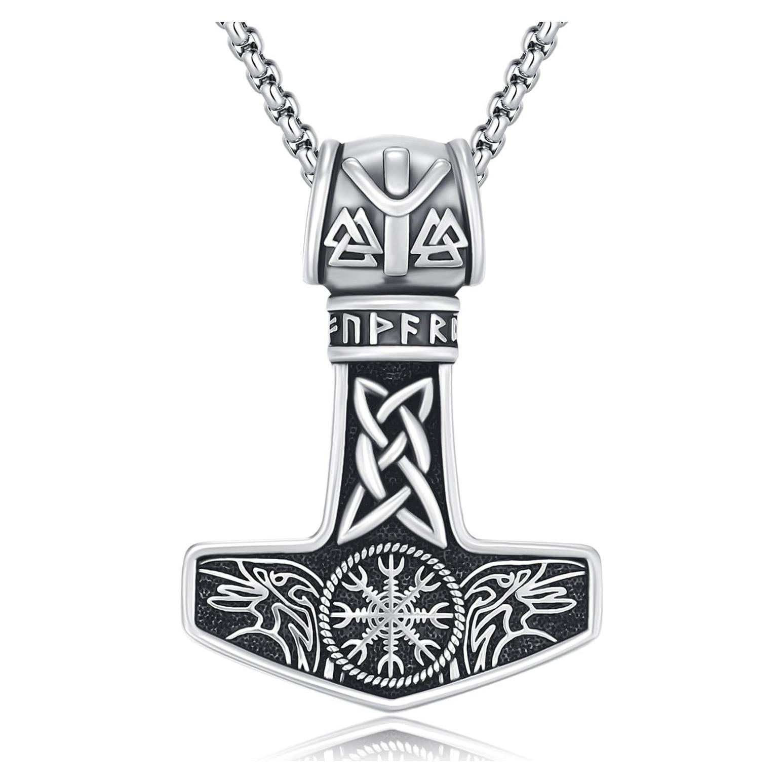 Collar Mjolnir de Thor en Plata Esterlina 925 con Cadena 56 cm