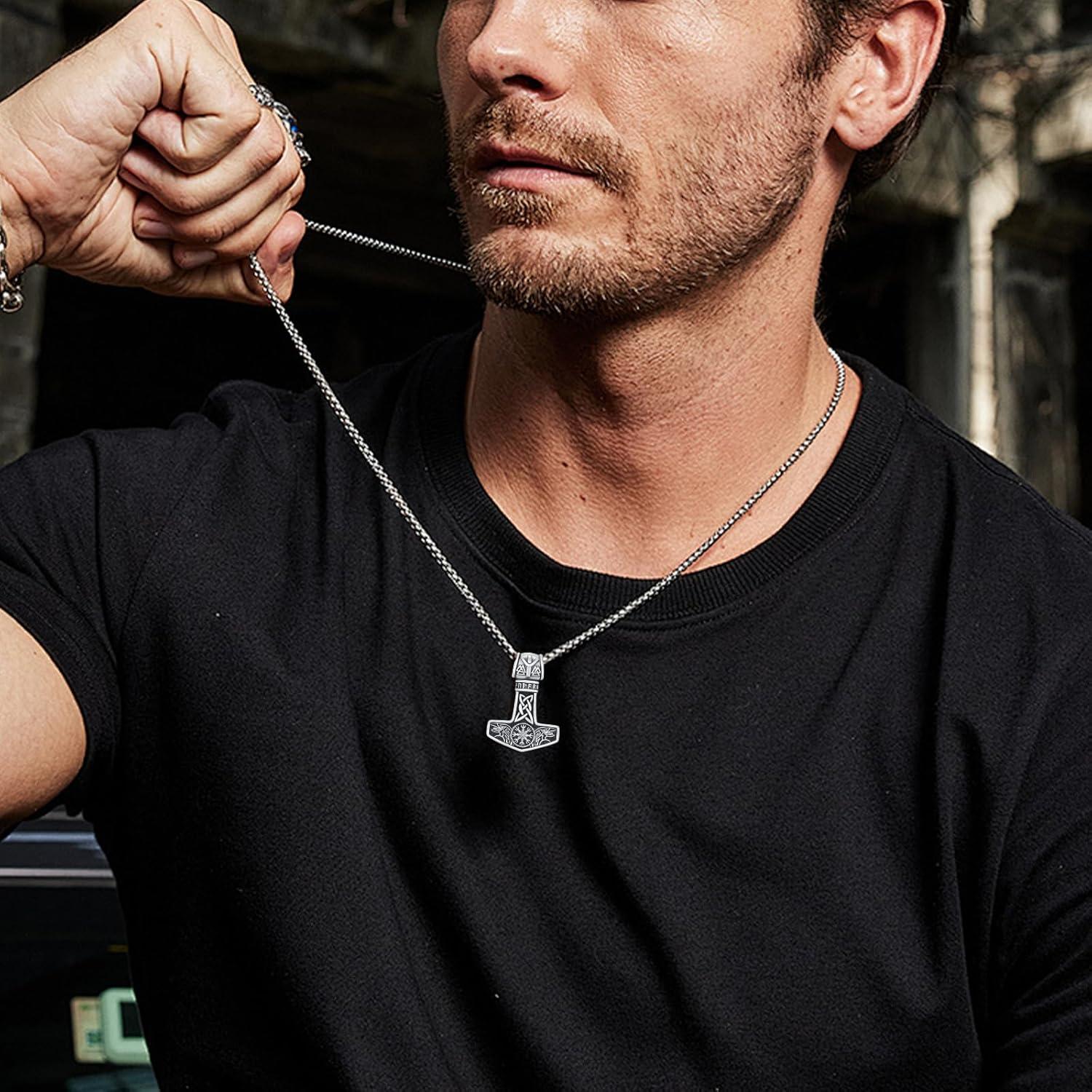 Collar Mjolnir de Thor en Plata Esterlina 925 con Cadena 56 cm