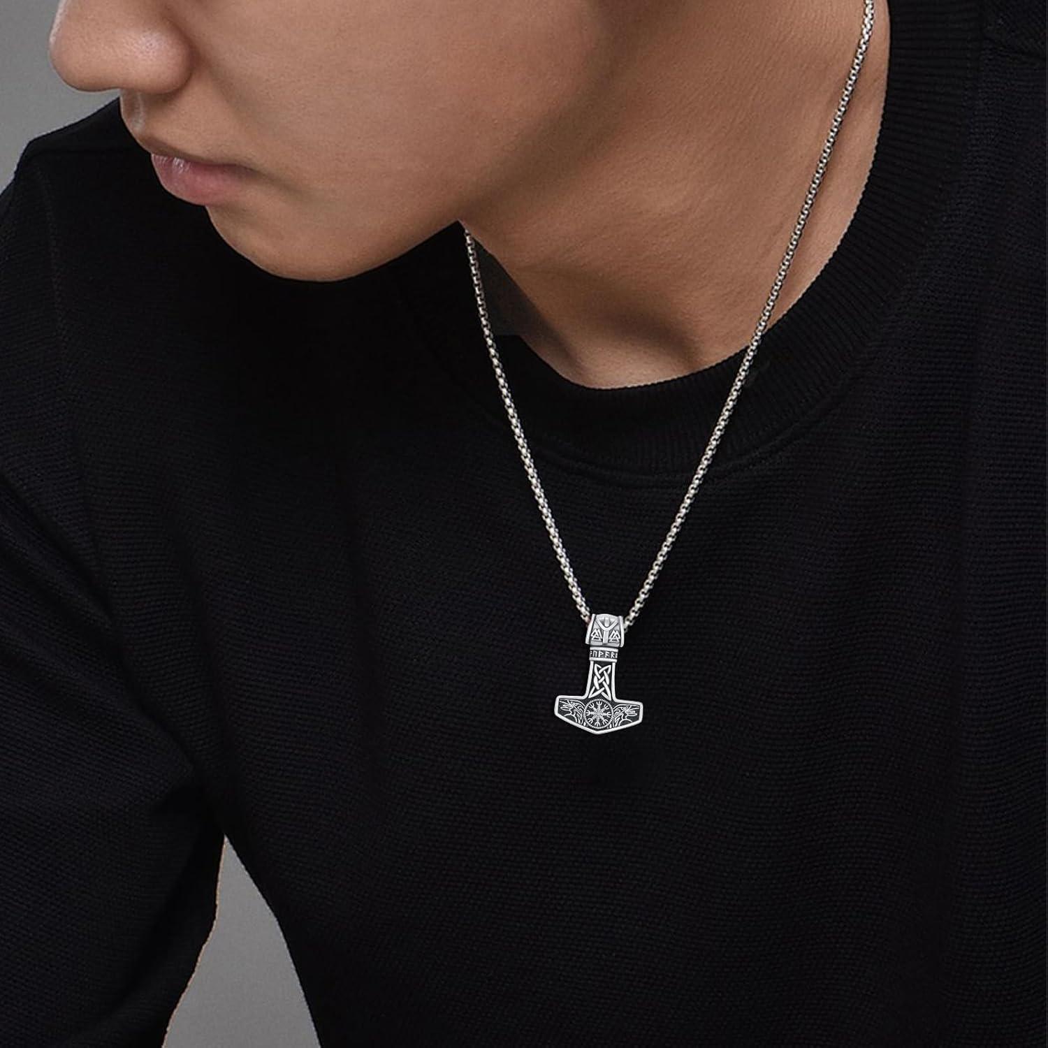 Collar Mjolnir de Thor en Plata Esterlina 925 con Cadena 56 cm