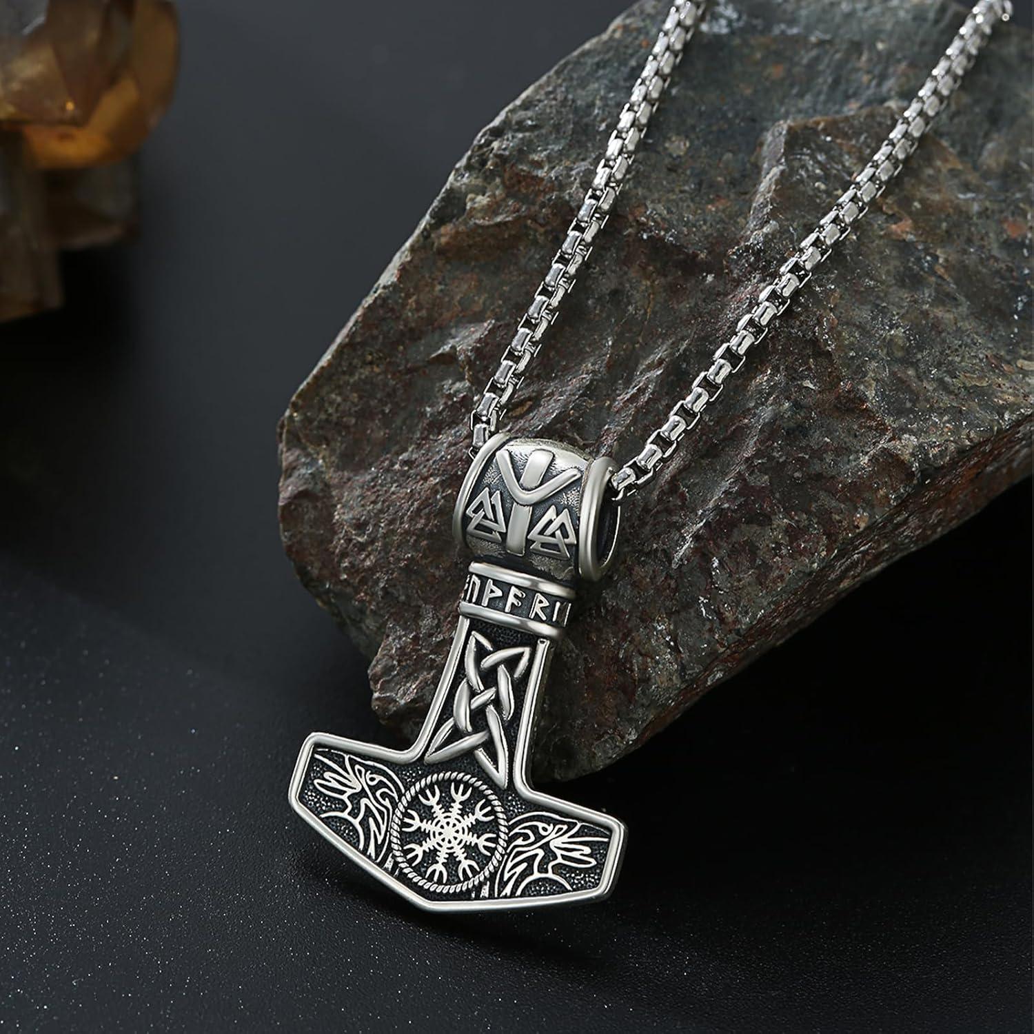 Collar Mjolnir de Thor en Plata Esterlina 925 con Cadena 56 cm