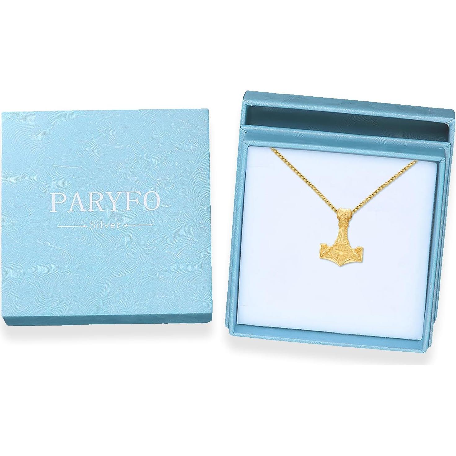 Collar Martillo de Thor 925 Plata Esterlina con Cadena 55.88cm